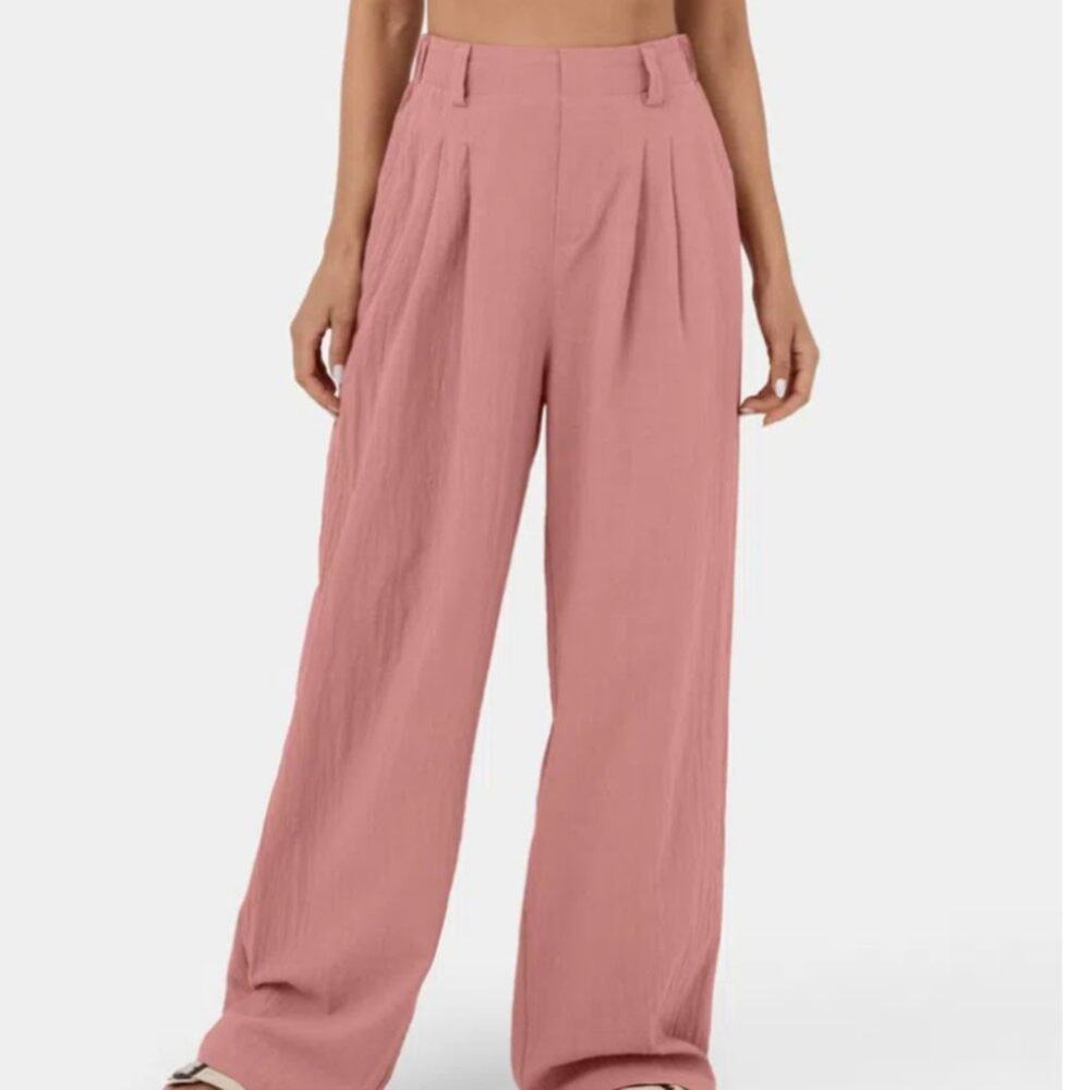 New ~ HALARA ~ High Waisted Plicated Wide Leg Flowy Palazzo Pants Size XS - Picture 7 of 7